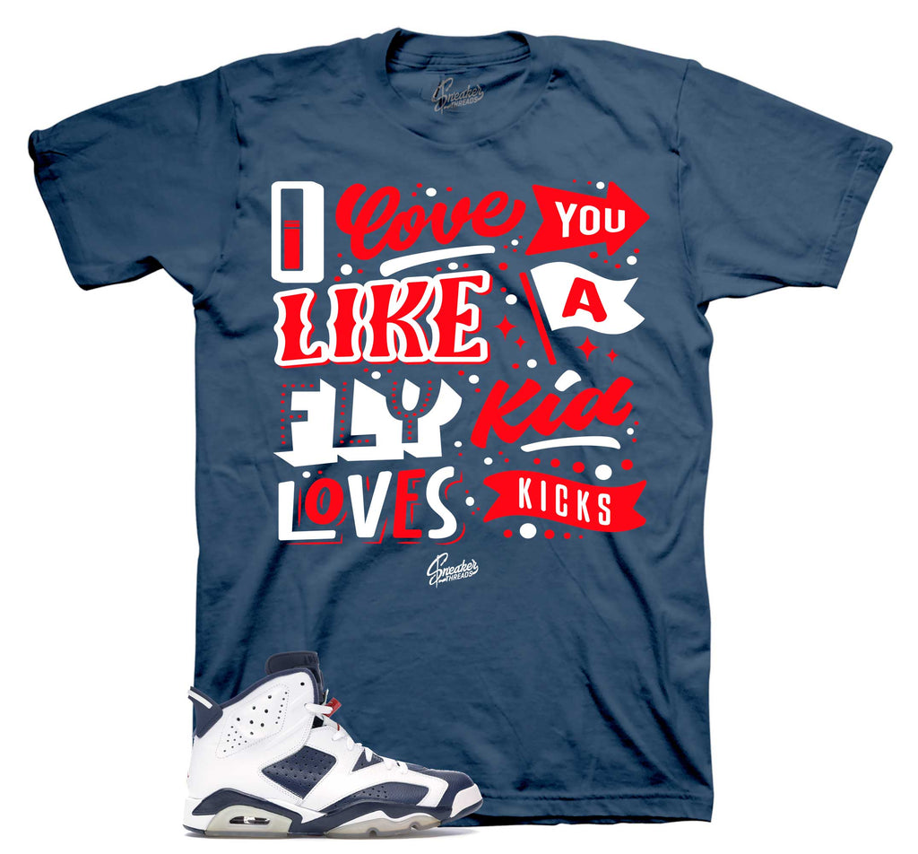 Retro 6 Olympic Love Kicks Shirt