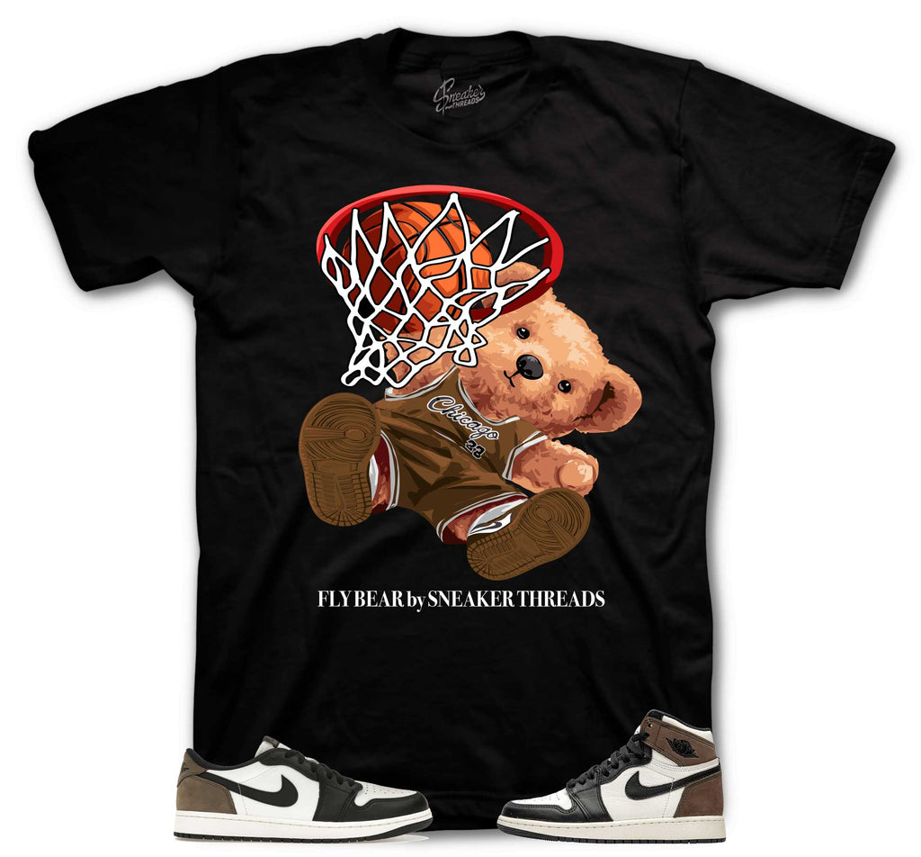 Retro 1 Mocha Fly Bear Shirt