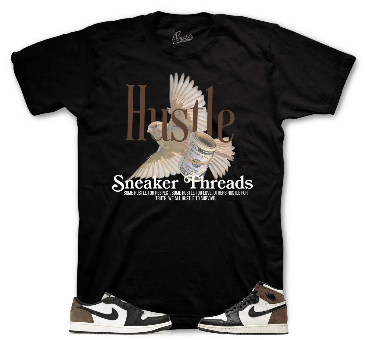 Retro 1 Mocha Hustle Bird Shirt