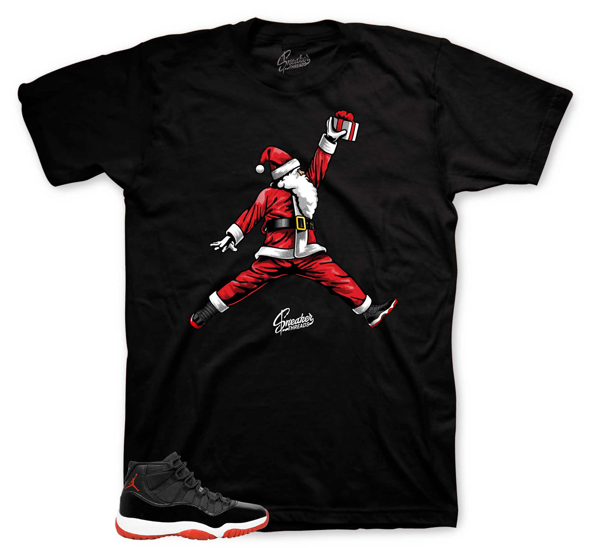 Retro 11 Bred Air Santa Shirt
