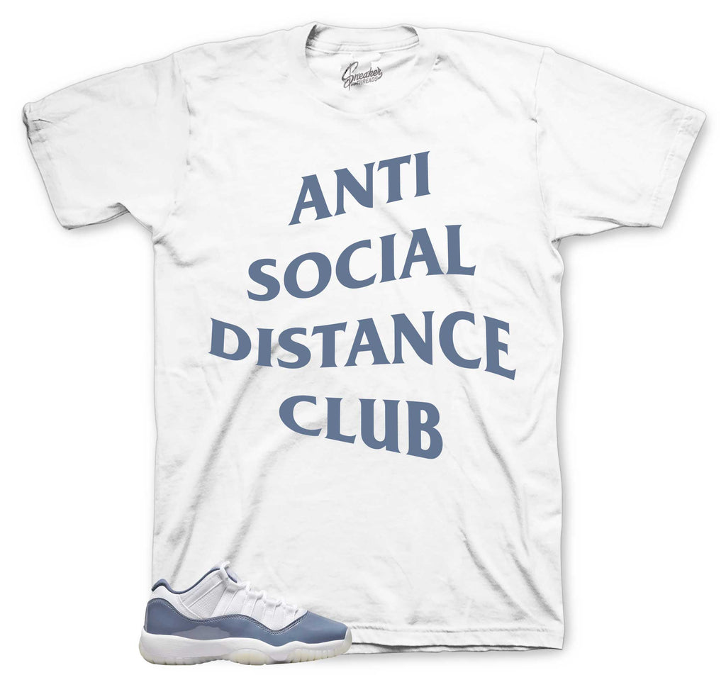 Retro 11 Low Diffused Blue Social Distance Shirt