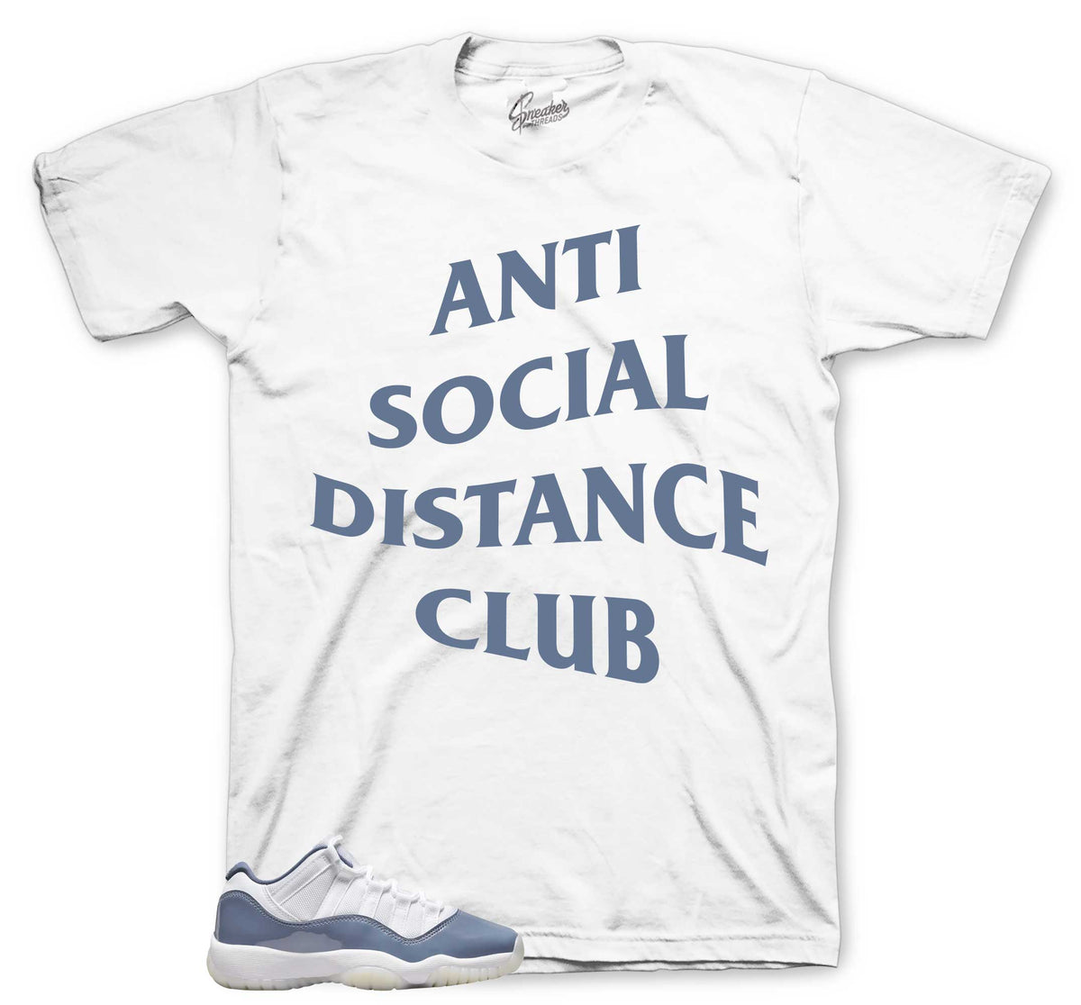 Retro 11 Low Diffused Blue Social Distance Shirt