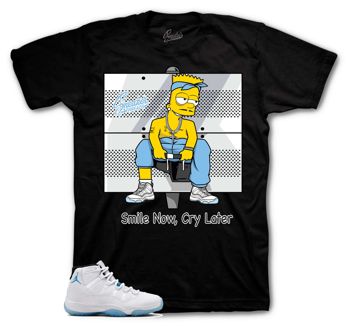 Retro 11 Legend Blue Smile Now Cry Later Shirt