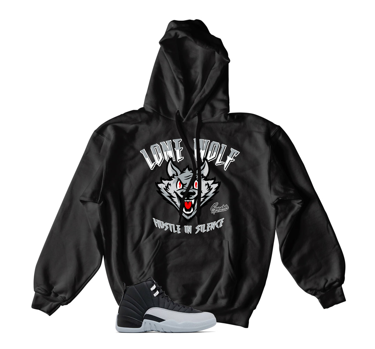 Retro 12 Wolf Grey Lone Wolf Hoody