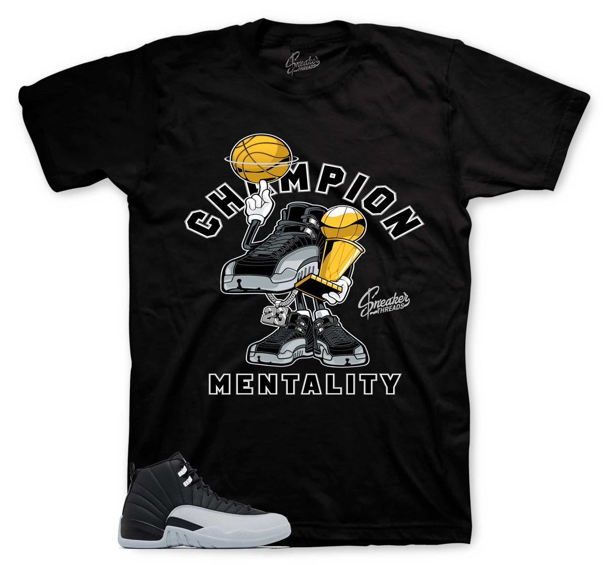 Retro 12 Wolf Grey Champion Mentality Shirt