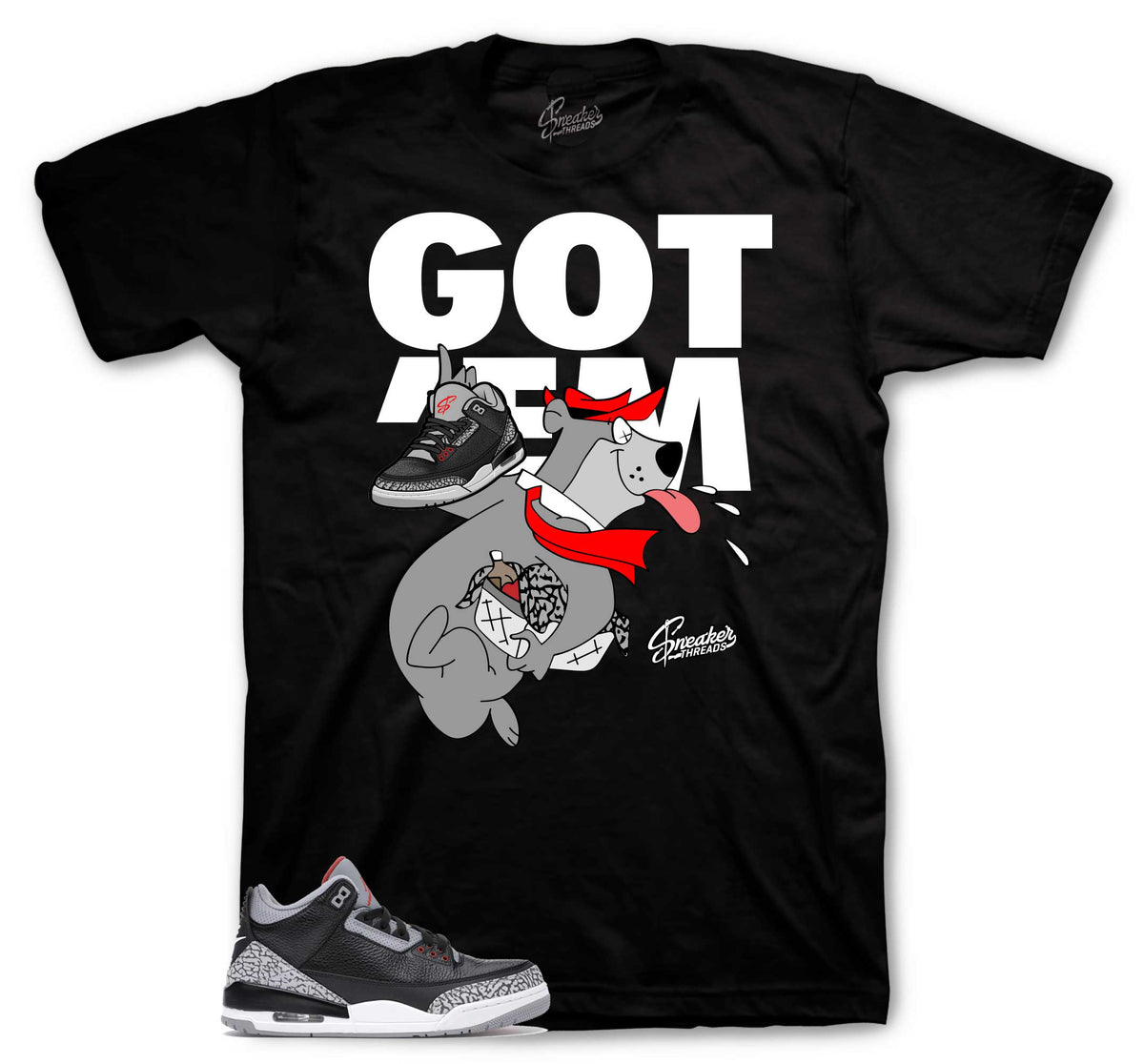 Retro 3 Black Cement Finessed Shirt