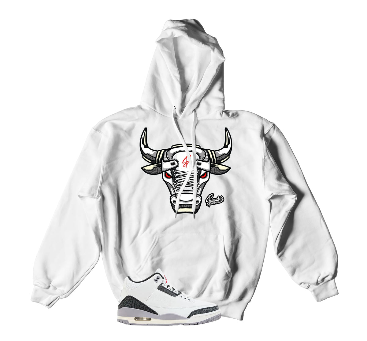 Retro 3 Cement Gray War Bully Hoody