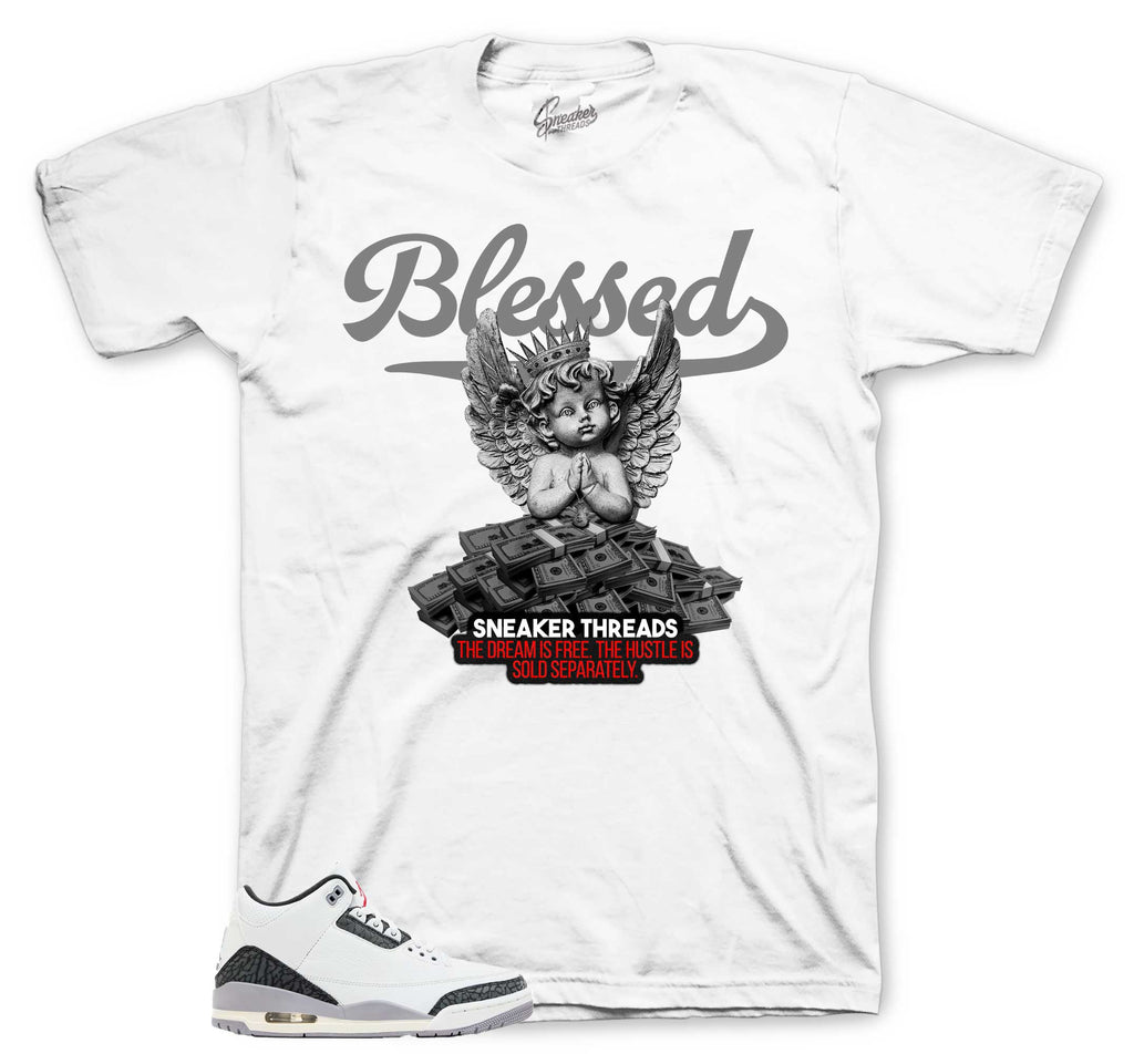 Retro 3 Cement Gray Blessed Angel Shirt