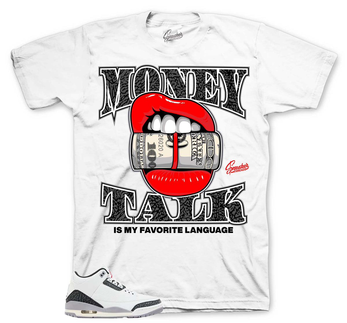 Retro 3 Cement Gray Money Talk Shirt