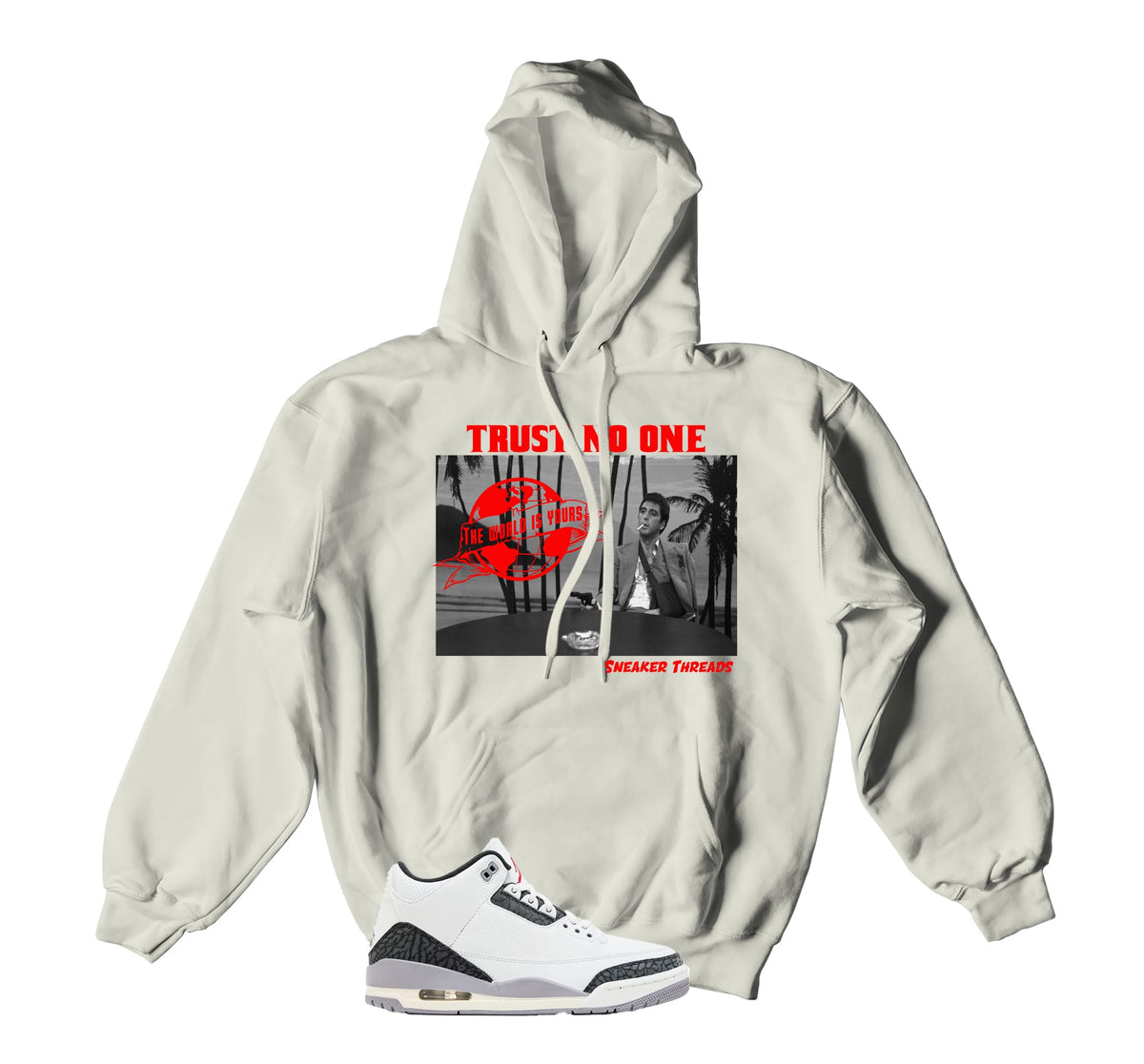 Retro 3 Cement Gray Tony Knows Hoody