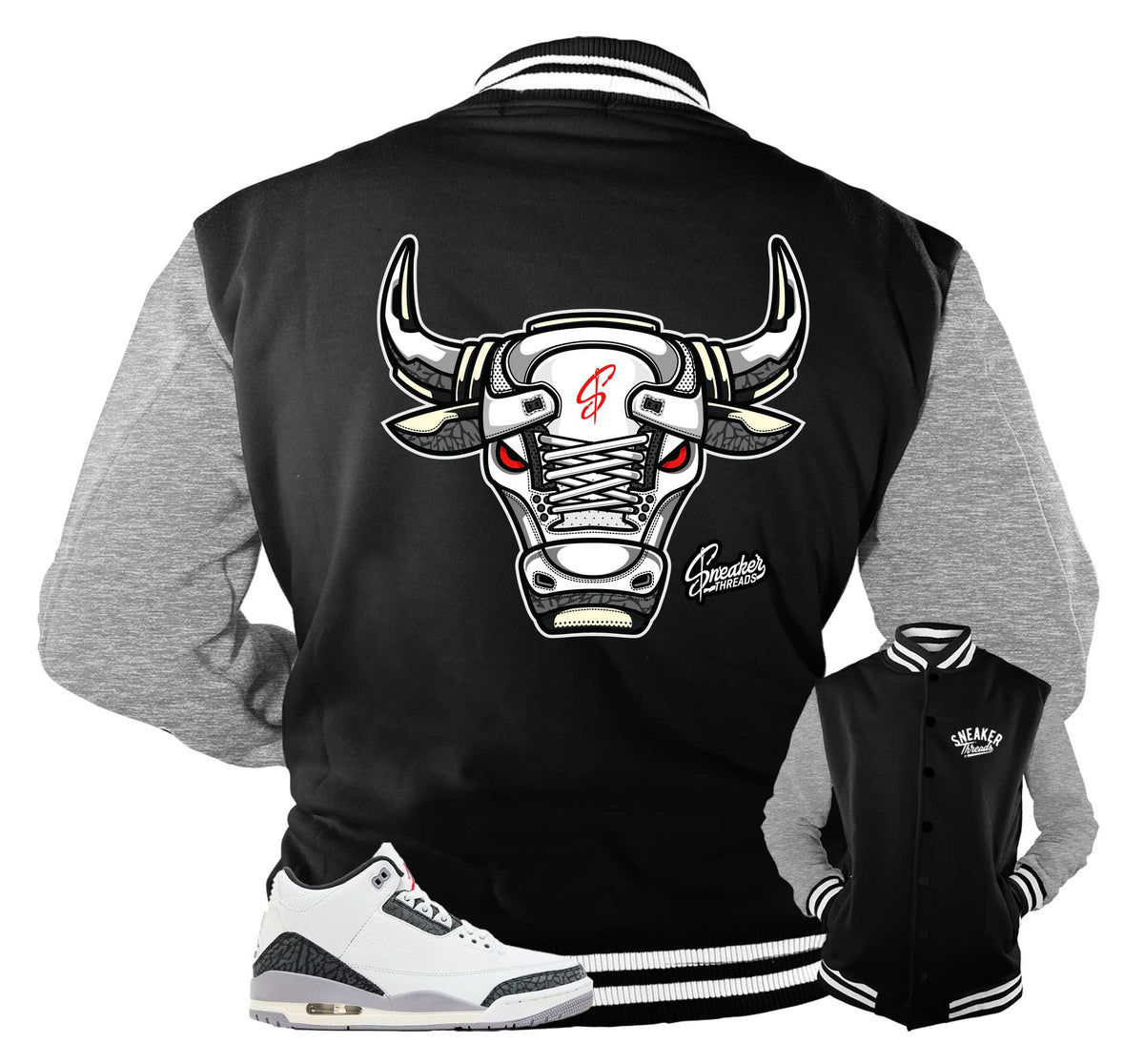 Retro 3 Cement Gray War Bully Jacket