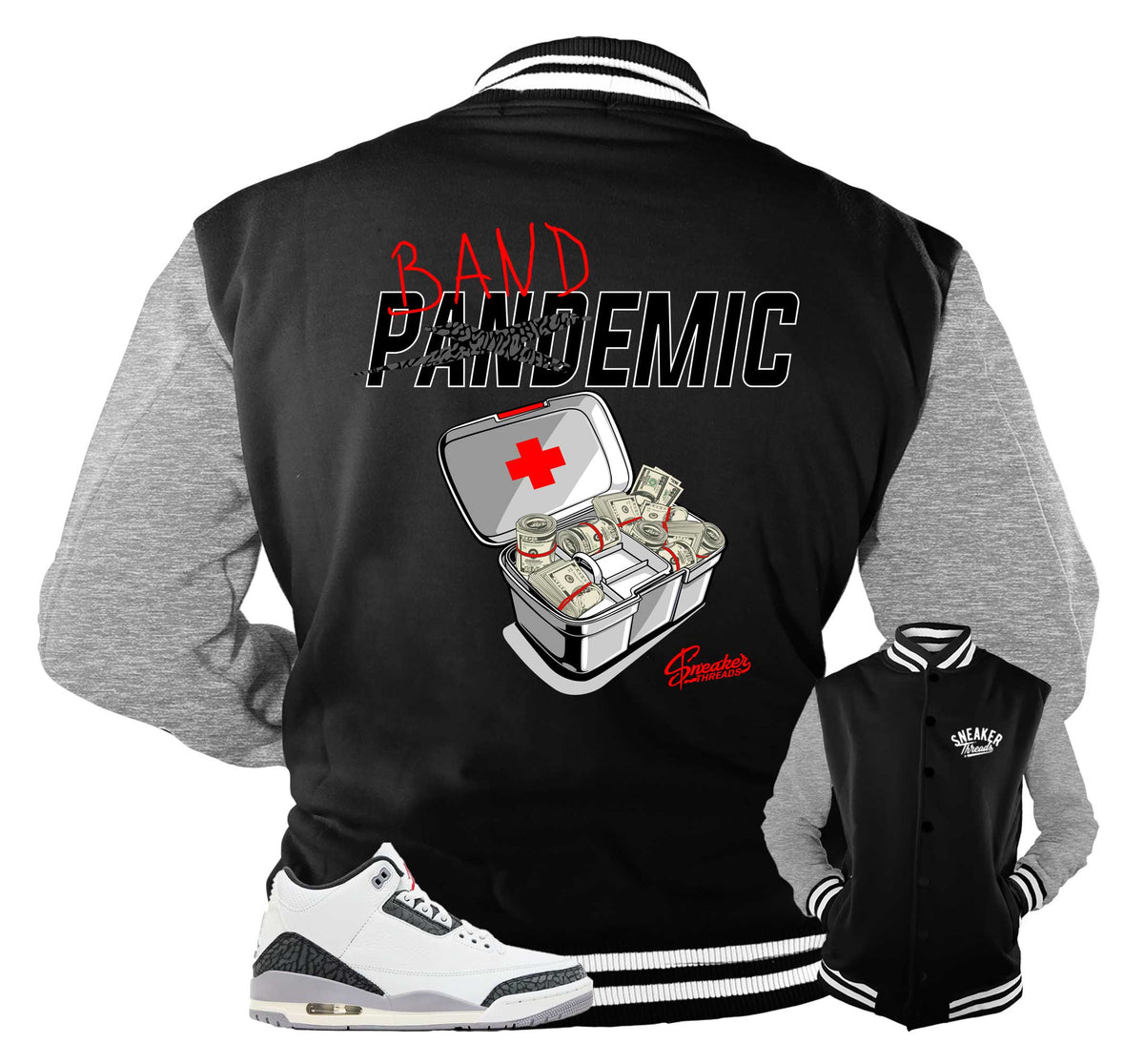 Retro 3 Cement Gray Bandemic Jacket