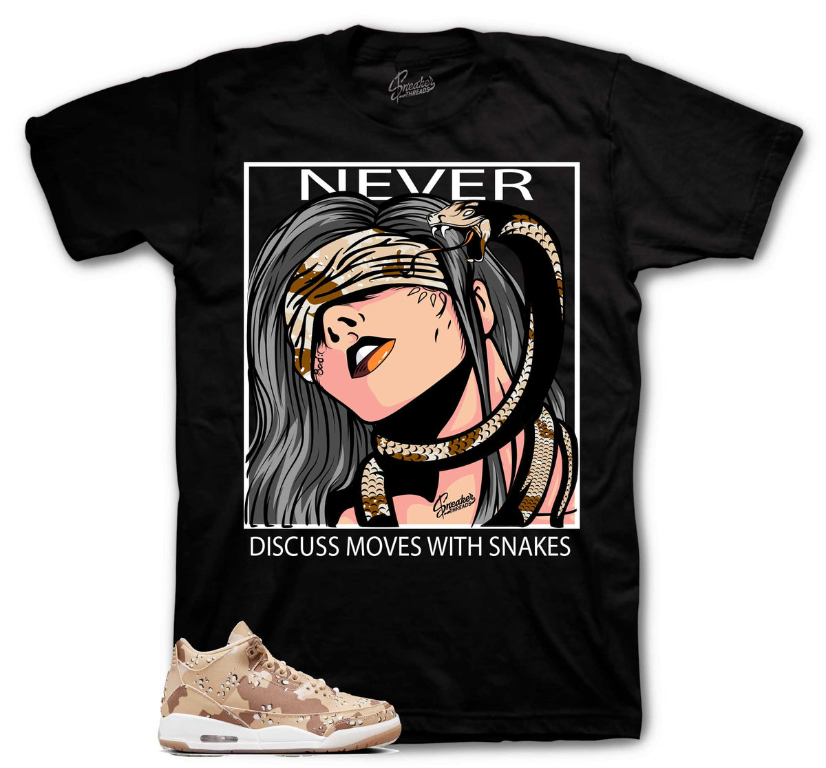 Retro 3 Desert Camo Never Discuss Shirt
