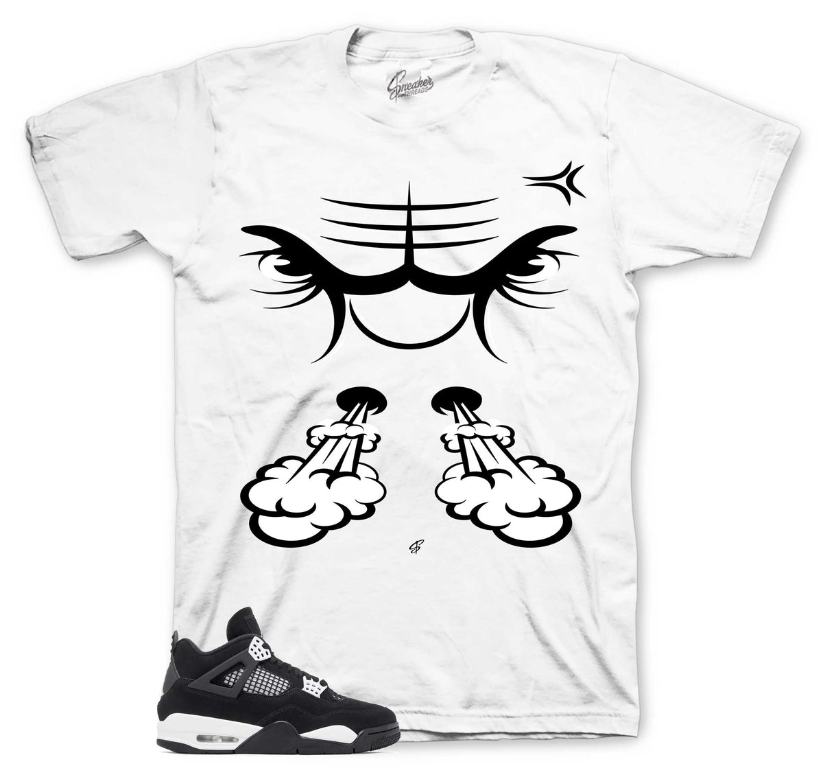 Retro 4 White Thunder Raging Face Shirt