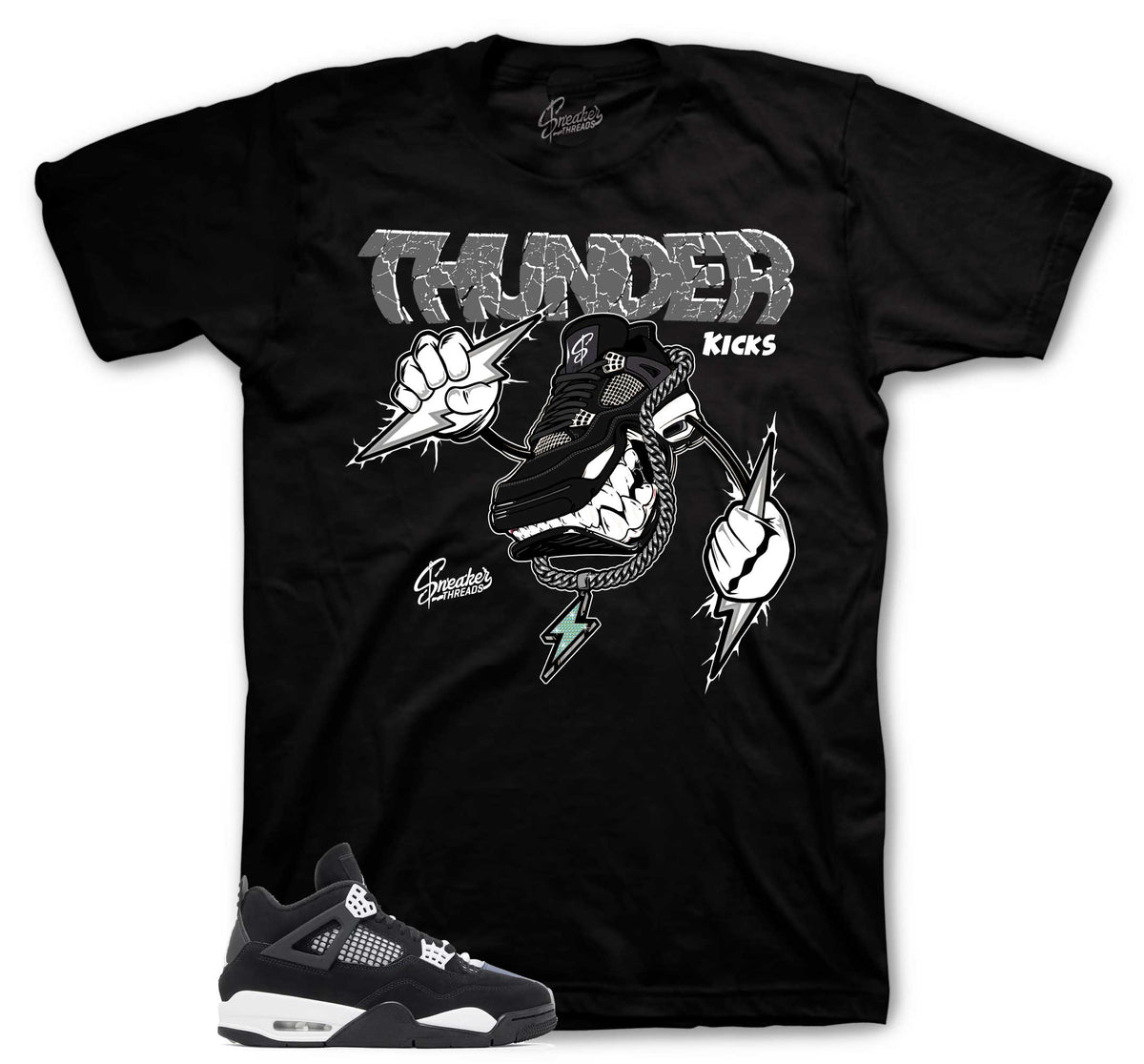 Retro 4 White Thunder Fly Kicks Shirt