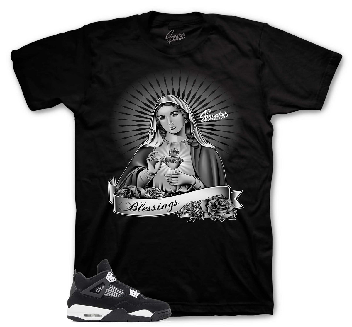 Retro 4 White Thunder Virgin Mary Shirt
