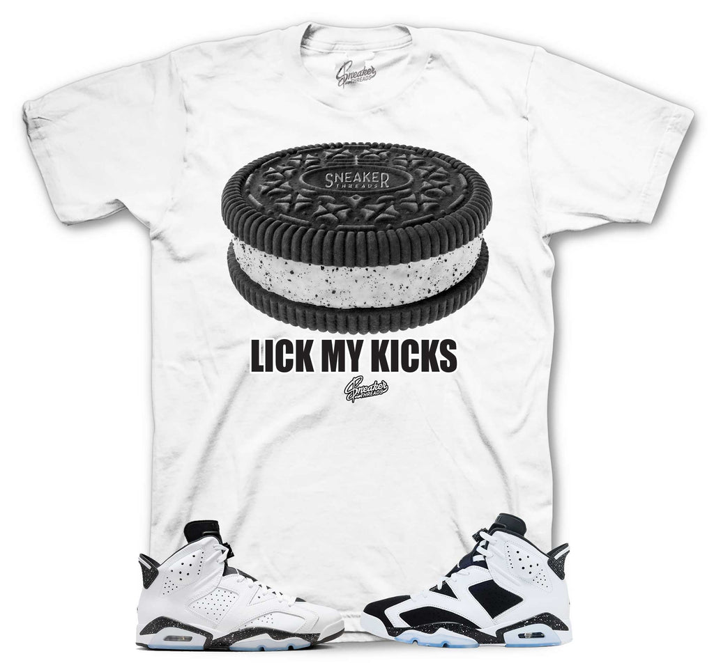 Retro 6 White Black Lick My Kicks Shirt