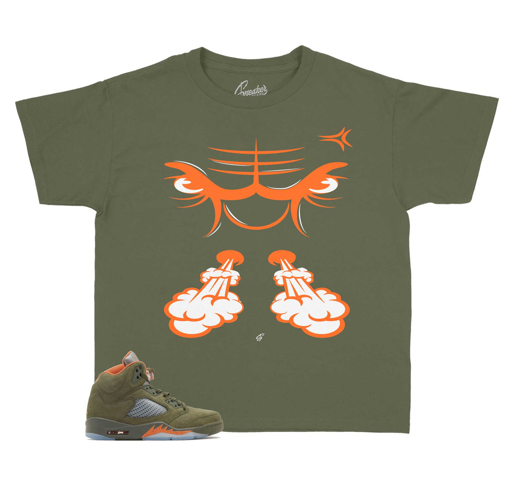 Kids - Olive 5 Raging Face Shirt
