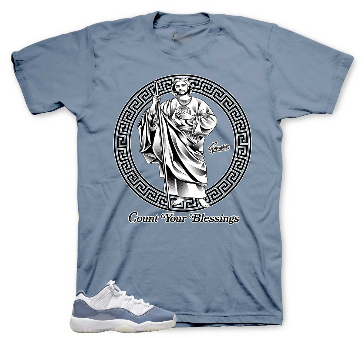 Retro 11 Low Diffused Blue San Judas Shirt