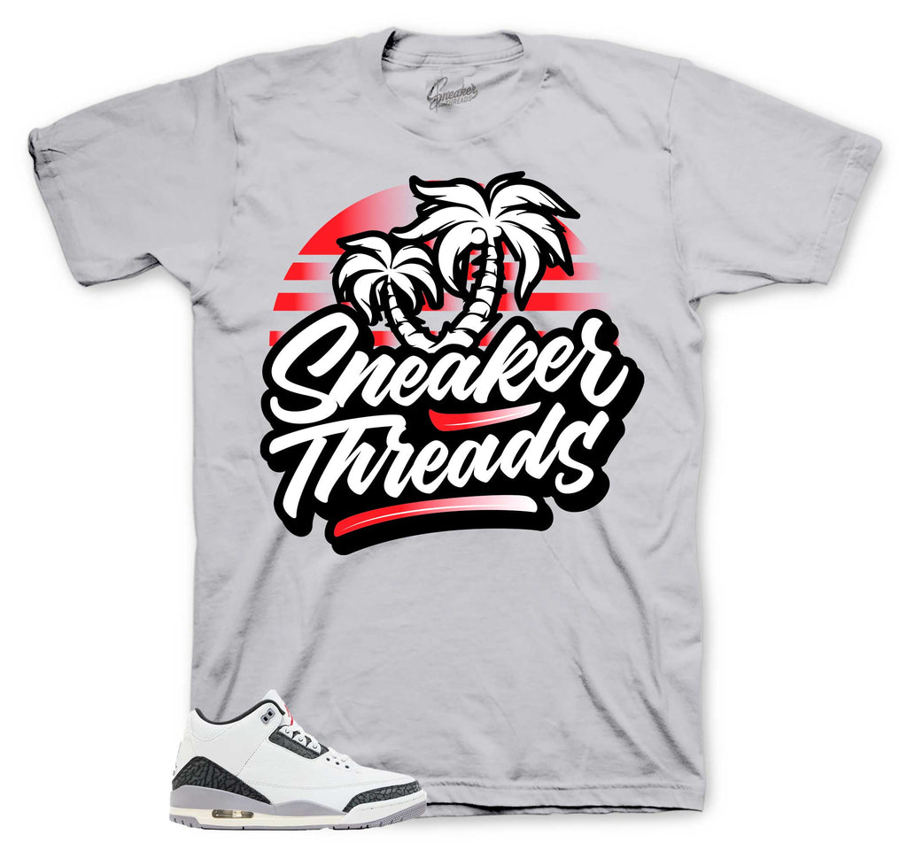 Retro 3 Cement Gray ST Palms Shirt