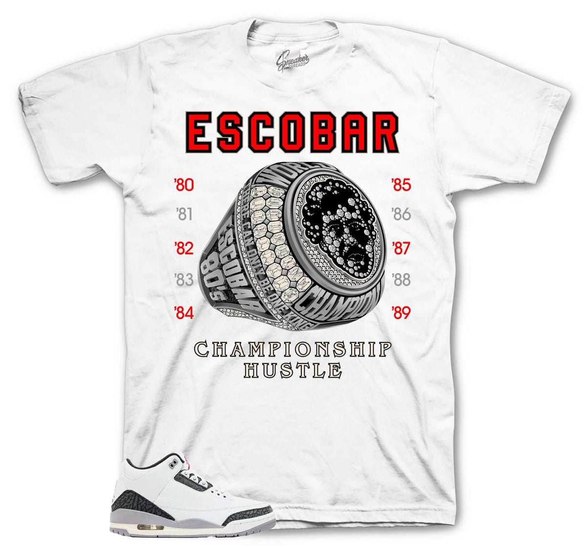 Retro 3 Cement Gray Champ Hustle Shirt