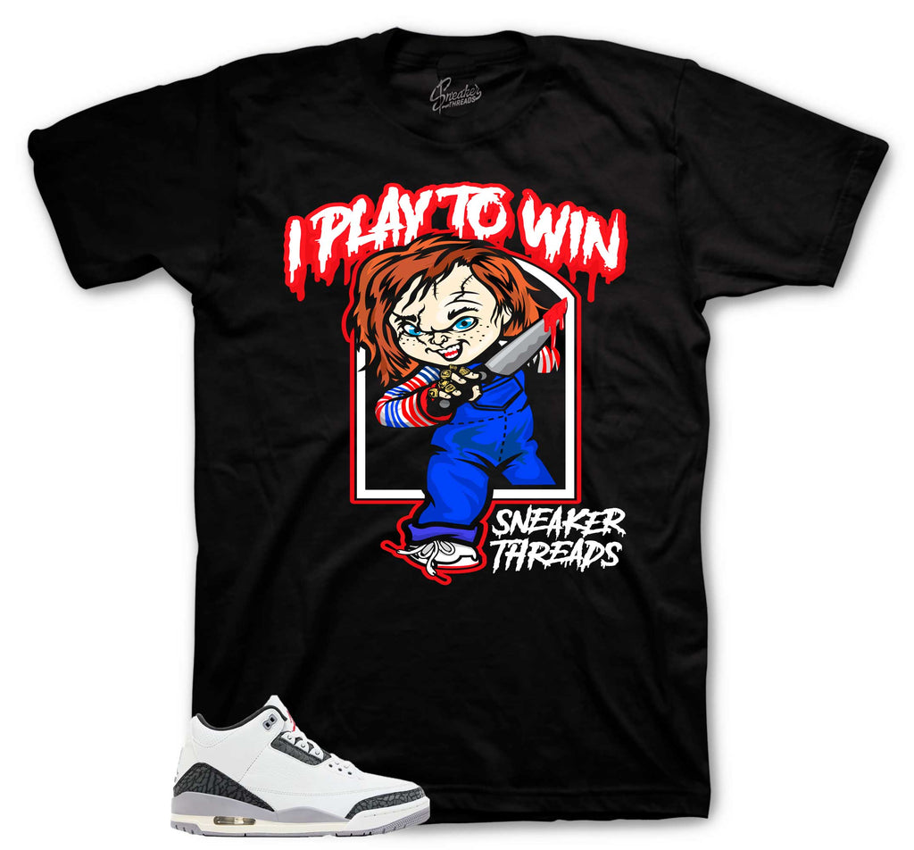 Retro 3 Cement Gray Play To Win Shirt