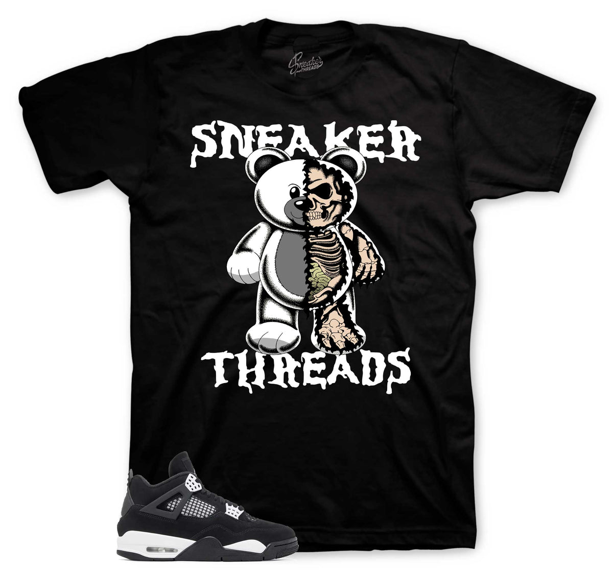 Retro 4 White Thunder Play Bear Shirt