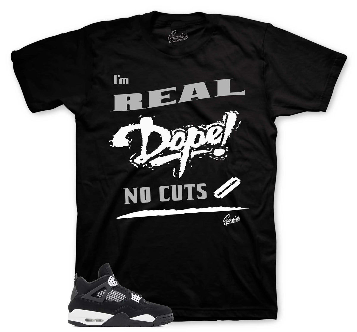 Retro 4 White Thunder No Cuts Shirt