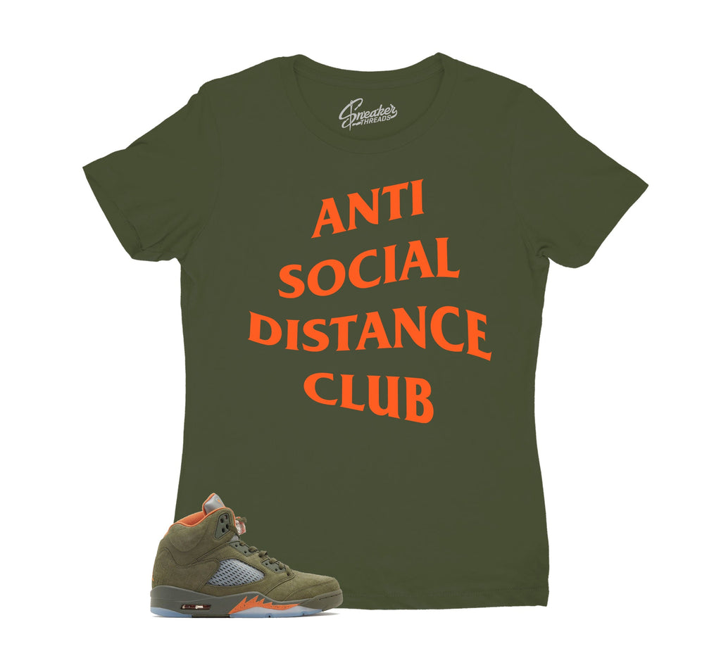 Womens - Olive 5 Social Distance Shirt
