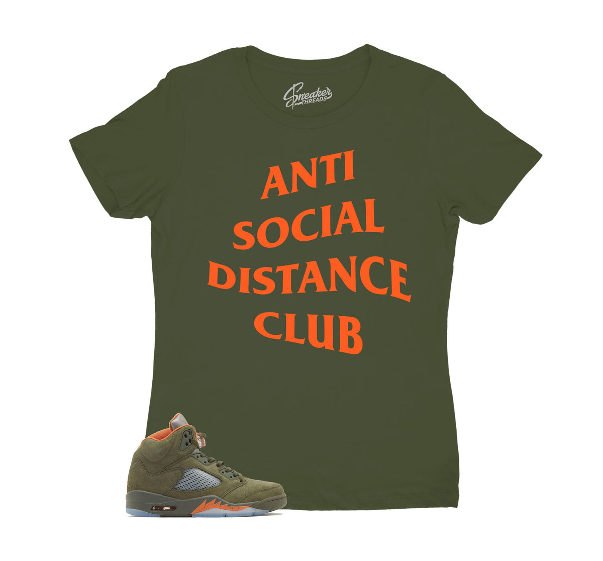 Womens - Olive 5 Social Distance Shirt