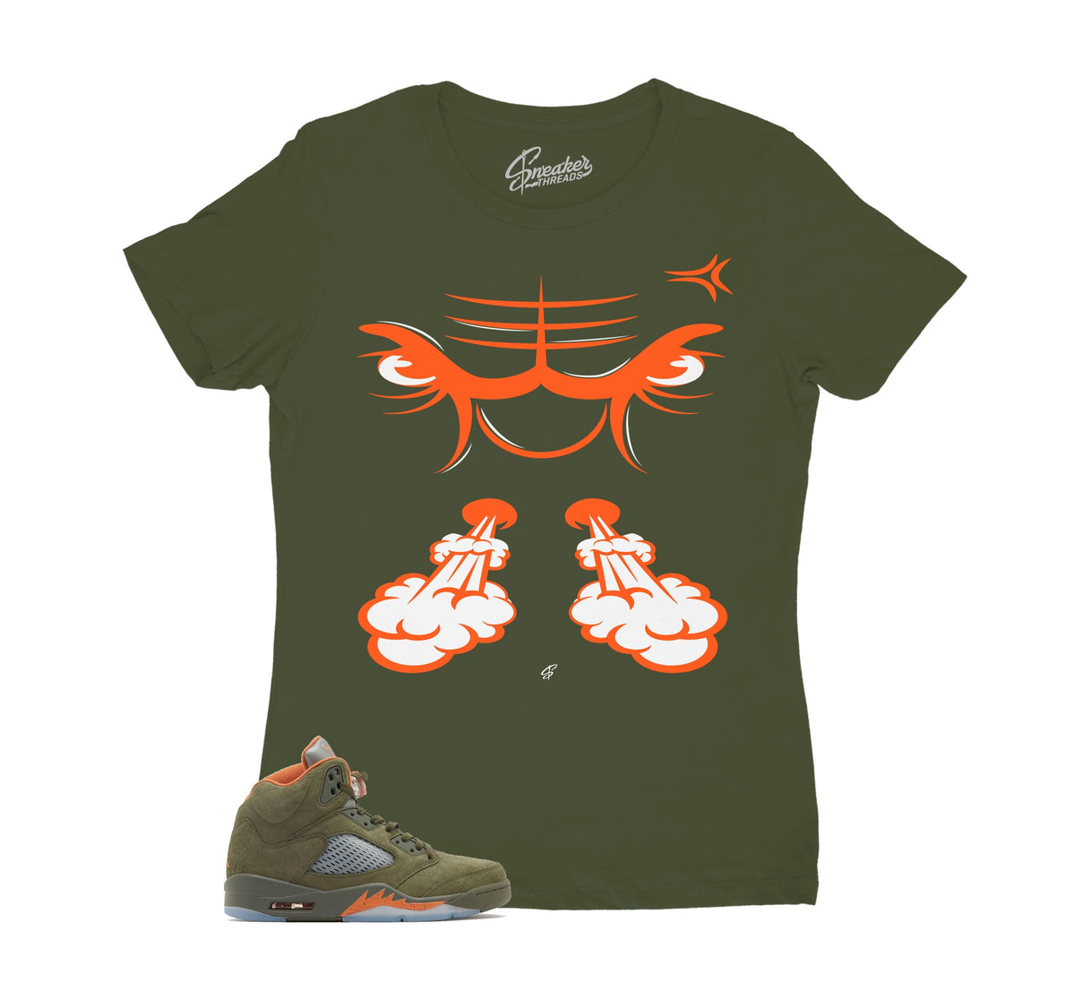 Womens - Olive 5 Raging Face Shirt