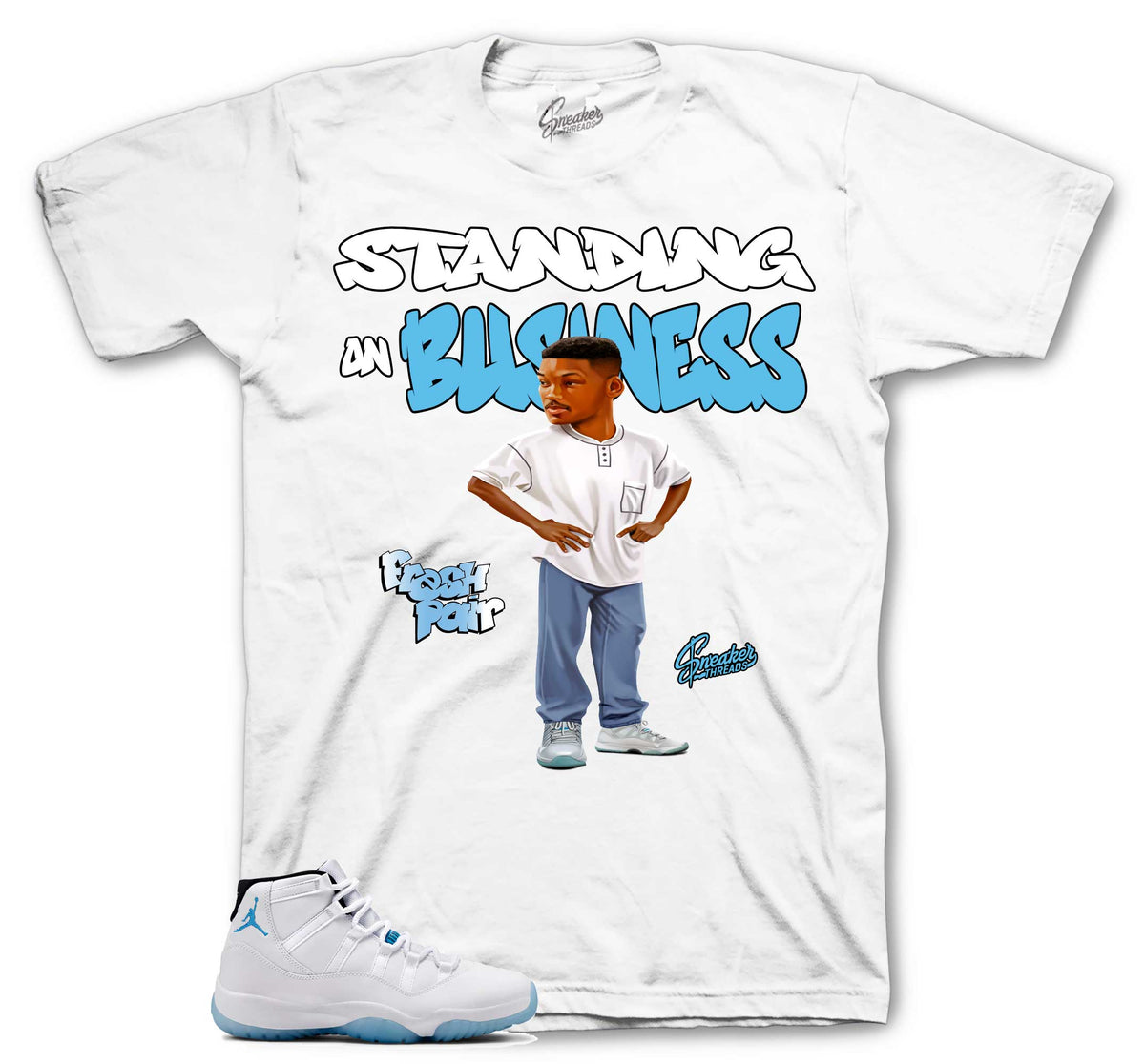 Retro 11 Legend Blue Standing On Business Shirt